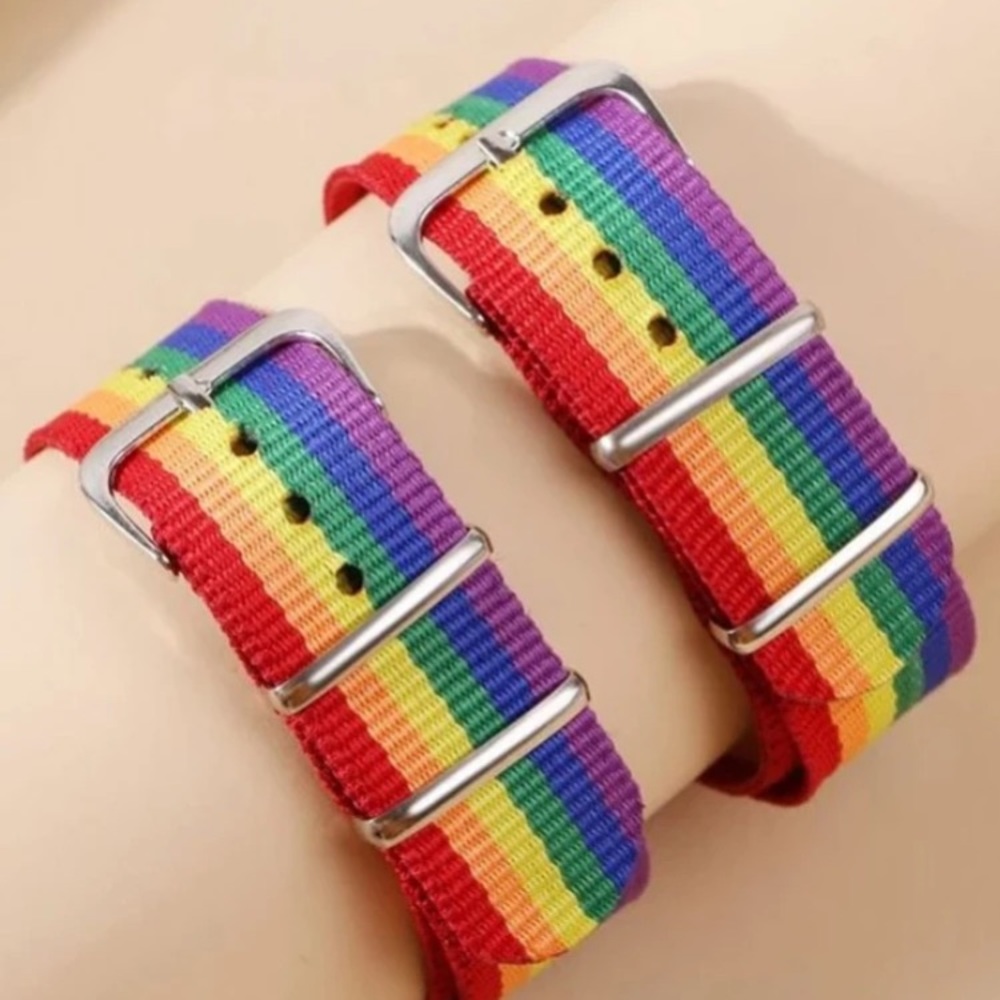 Rainbow Striped Bracelets (2pcs)